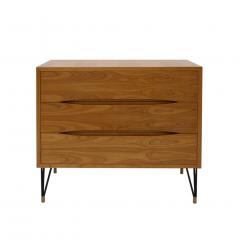  L A Studio Pair of Birch Wood Three Drawers and Brass Details Italian Sideboards - 1722039