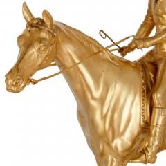  L Leroy Cie Charles X Style ormolu and malachite mantel clock with horse and jockey - 3411360