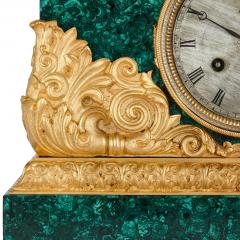  L Leroy Cie Charles X Style ormolu and malachite mantel clock with horse and jockey - 3411364