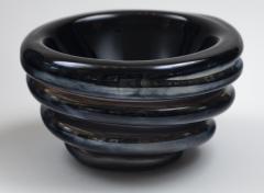  LAntiquaire Limited Edition Murano Black Coral Ribbed Glass Vase Bowl Set Signed - 2724577