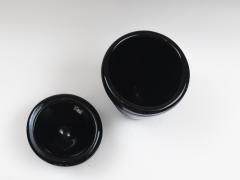  LAntiquaire Limited Edition Murano Black Coral Ribbed Glass Vase Bowl Set Signed - 2724650