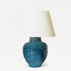  LES POTIERS D ACCOLAY Accolay Pottery Cerulean Table Lamp - 1742095