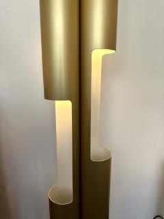  LUCI Mid Century Space Age Gold Metal Organ Floor Lamp by Luci Italy 1970s - 2965405
