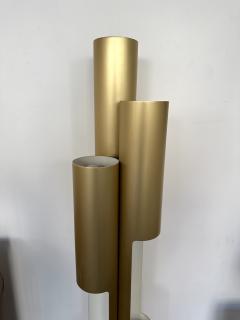  LUCI Mid Century Space Age Gold Metal Organ Floor Lamp by Luci Italy 1970s - 2965410