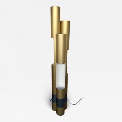  LUCI Mid Century Space Age Gold Metal Organ Floor Lamp by Luci Italy 1970s - 2971076