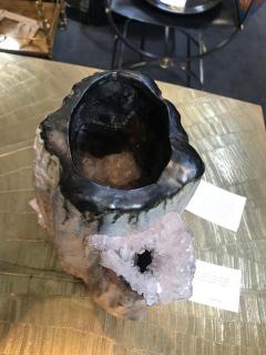  LUKAS WEGWERTH CONTEMPORARY CERAMIC VASE WITH PINK SALT CRYSTALS BY LUKAS WEGWERTH - 3167856