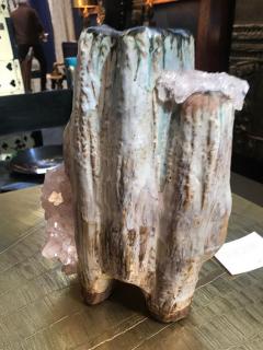  LUKAS WEGWERTH CONTEMPORARY CERAMIC VASE WITH PINK SALT CRYSTALS BY LUKAS WEGWERTH - 3167858