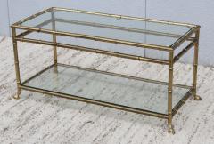  La Barge 1950s Solid Brass Faux Bamboo Italian Coffee Table - 1615922