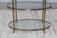  La Barge 1960s La Barge Oval Shape Brass And Glass Etagere - 1041949