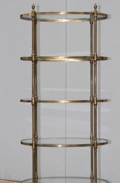  La Barge 1960s La Barge Oval Shape Brass And Glass Etagere - 1041956