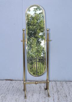  La Barge 1970s Italian Brass Cheval Full Length Mirror - 1501723