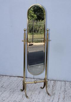  La Barge 1970s Italian Brass Cheval Full Length Mirror - 1501727