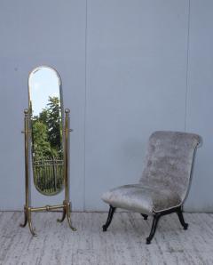  La Barge 1970s Italian Brass Cheval Full Length Mirror - 1501731