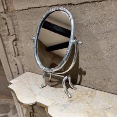  La Barge Art Deco Faux Silver Bamboo Table Vanity Mirror - 3687184