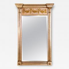  La Barge Italian Console Mirror Having Silver Leaf Eglomise Design by LaBarge - 2988401