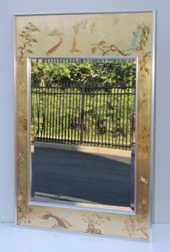  La Barge La Barge Mid Century Modern Hand Painted Chinoiserie Mirror - 1067113