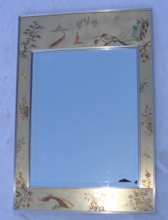  La Barge La Barge Mid Century Modern Hand Painted Chinoiserie Mirror - 1067117