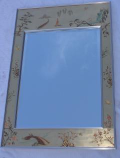  La Barge La Barge Mid Century Modern Hand Painted Chinoiserie Mirror - 1067120