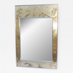  La Barge La Barge Mid Century Modern Hand Painted Chinoiserie Mirror - 1067394