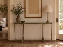  La Barge LaBarge German Modern Console Table Brass Glass Germany 1970s - 4684841