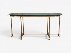  La Barge LaBarge German Modern Console Table Brass Glass Germany 1970s - 4684844