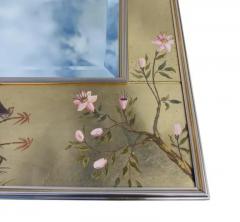  La Barge LaBarge Gold Leaf Reverse Painted Chinoiserie Style Glass Aluminum Mirror - 3253790
