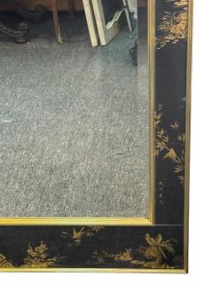  La Barge MODERN BLACK GLASS CHINOISERIE MIRROR BY LA BARGE - 4605168