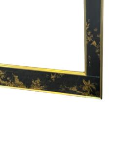  La Barge MODERN BLACK GLASS CHINOISERIE MIRROR BY LA BARGE - 4605169