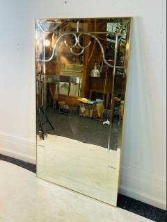  La Barge MONUMENTAL MODERN BRASS FRAMED ENGRAVED MIRROR BY LA BARGE - 2125790