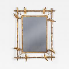  La Barge Mid Century La Barge Faux Bamboo Metal Mirror - 3090994