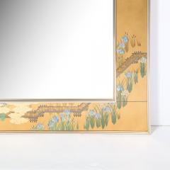  La Barge Mid Century Modern Gilded Neoclassical Chinoiserie Mirror Signed by La Barge - 2551295