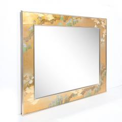  La Barge Mid Century Modern Gilded Neoclassical Chinoiserie Mirror Signed by La Barge - 2551302