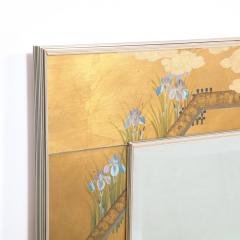  La Barge Mid Century Modern Gilded Neoclassical Chinoiserie Mirror Signed by La Barge - 2551304