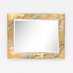  La Barge Mid Century Modern Gilded Neoclassical Chinoiserie Mirror Signed by La Barge - 2552567