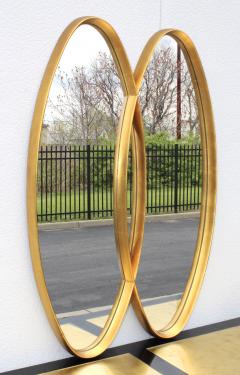  La Barge Mid Century Modern Interlocking Oval Gold Leaf Mirror - 1368113