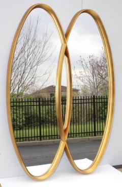  La Barge Mid Century Modern Interlocking Oval Gold Leaf Mirror - 1368114