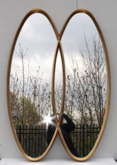  La Barge Mid Century Modern Interlocking Oval Gold Leaf Mirror - 1368115