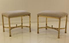  La Barge Mid Century Modern Italian Brass Ottomans - 956701