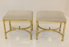  La Barge Mid Century Modern Italian Brass Ottomans - 956704