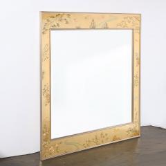  La Barge Mid Century Modern Large Scale La Barge Hand Painted glomis Chinoiserie Mirror - 1733367