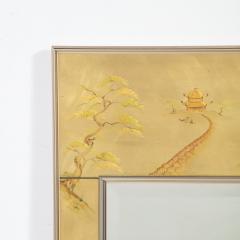  La Barge Mid Century Modern Rectangular La Barge Hand Painted glomis Chinoiserie Mirror - 1733353