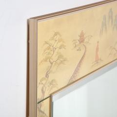  La Barge Mid Century Modern Rectangular La Barge Hand Painted glomis Chinoiserie Mirror - 1733355