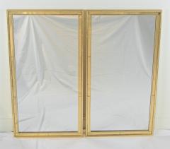  La Barge Pair of Faux Bamboo Gilt and Mirrored Frame Mirrors - 2124425