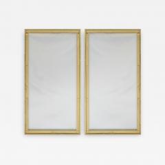  La Barge Pair of Faux Bamboo Gilt and Mirrored Frame Mirrors - 2125782