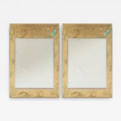  La Barge Pair of Substantial LaBarge Reverse Painted Chinoiserie Mirrors - 2125783