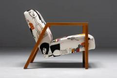  La Maison Pierre Frey Dutch Modernist Chair in Pierre Frey Fabric 1960s - 3427198