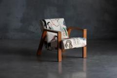  La Maison Pierre Frey Dutch Modernist Chairs in Pierre Frey Fabric 1960s - 4058661