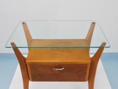  La Permanente Mobili Cant Gio Ponti Maple Walnut Nightstand Table La Permanente Mobili Cant 1940s - 4421611