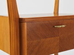  La Permanente Mobili Cant Gio Ponti Maple Walnut Nightstand Table La Permanente Mobili Cant 1940s - 4421613