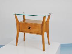  La Permanente Mobili Cant Gio Ponti Maple Walnut Nightstand Table La Permanente Mobili Cant 1940s - 4421620